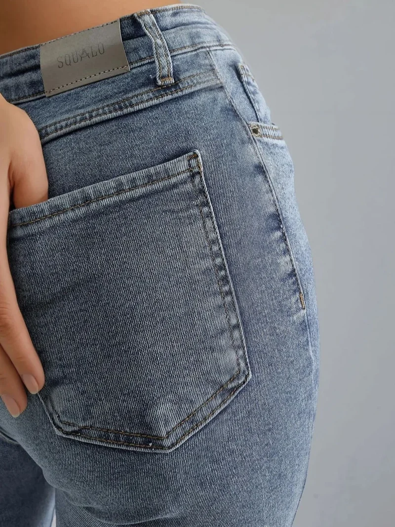 Hiccup Light Blue Denim High Waist Flare Jeans for Women | Best Price UAE